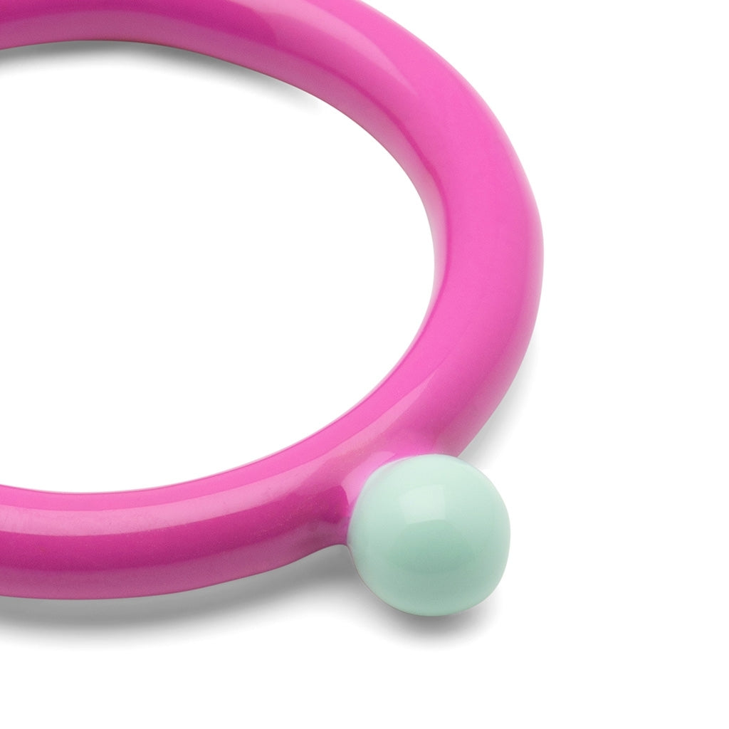 LULU Copenhagen Color Ring Top Rings Electric Fuchsia Pink/Mint