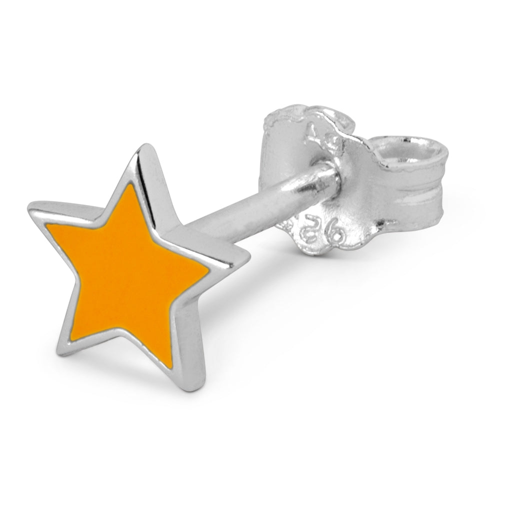 LULU Copenhagen Color Star örhänge 1 st silver Ear stud, 1 pcs Marigold