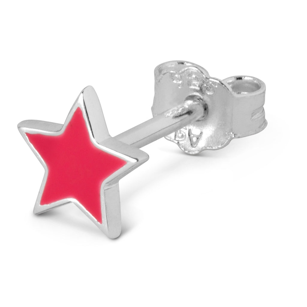 LULU Copenhagen Color Star örhänge 1 st silver Ear stud, 1 pcs Pink