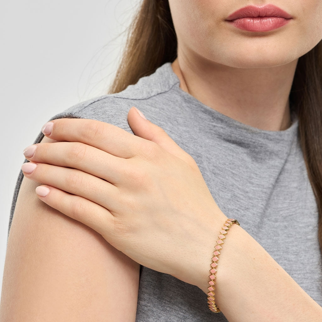 LULU Copenhagen Confetti Bangle - GuldplaterÀd Bracelets Burnt Coral