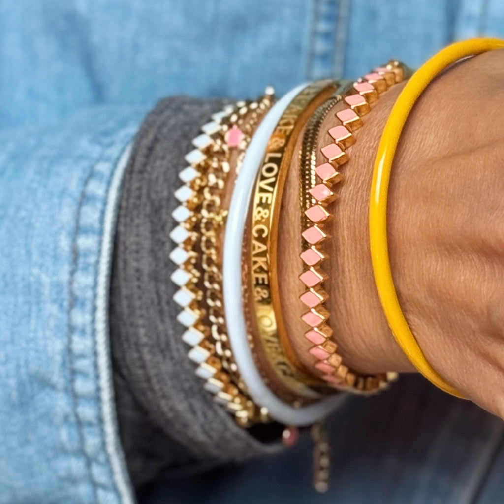 LULU Copenhagen Confetti Bangle - GuldplaterÀd Bracelets Burnt Coral