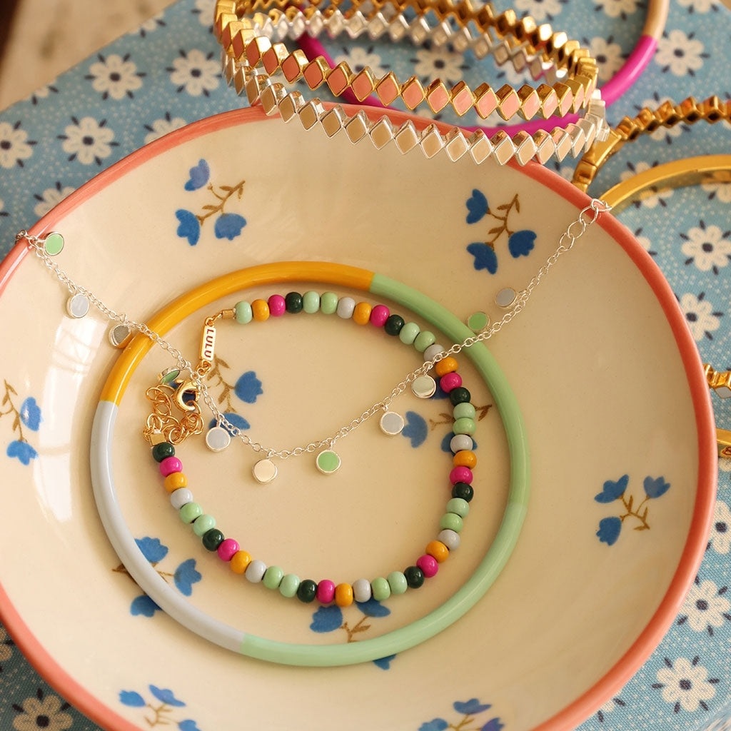 LULU Copenhagen Confetti Bangle - GuldplaterÀd Bracelets Buttercream