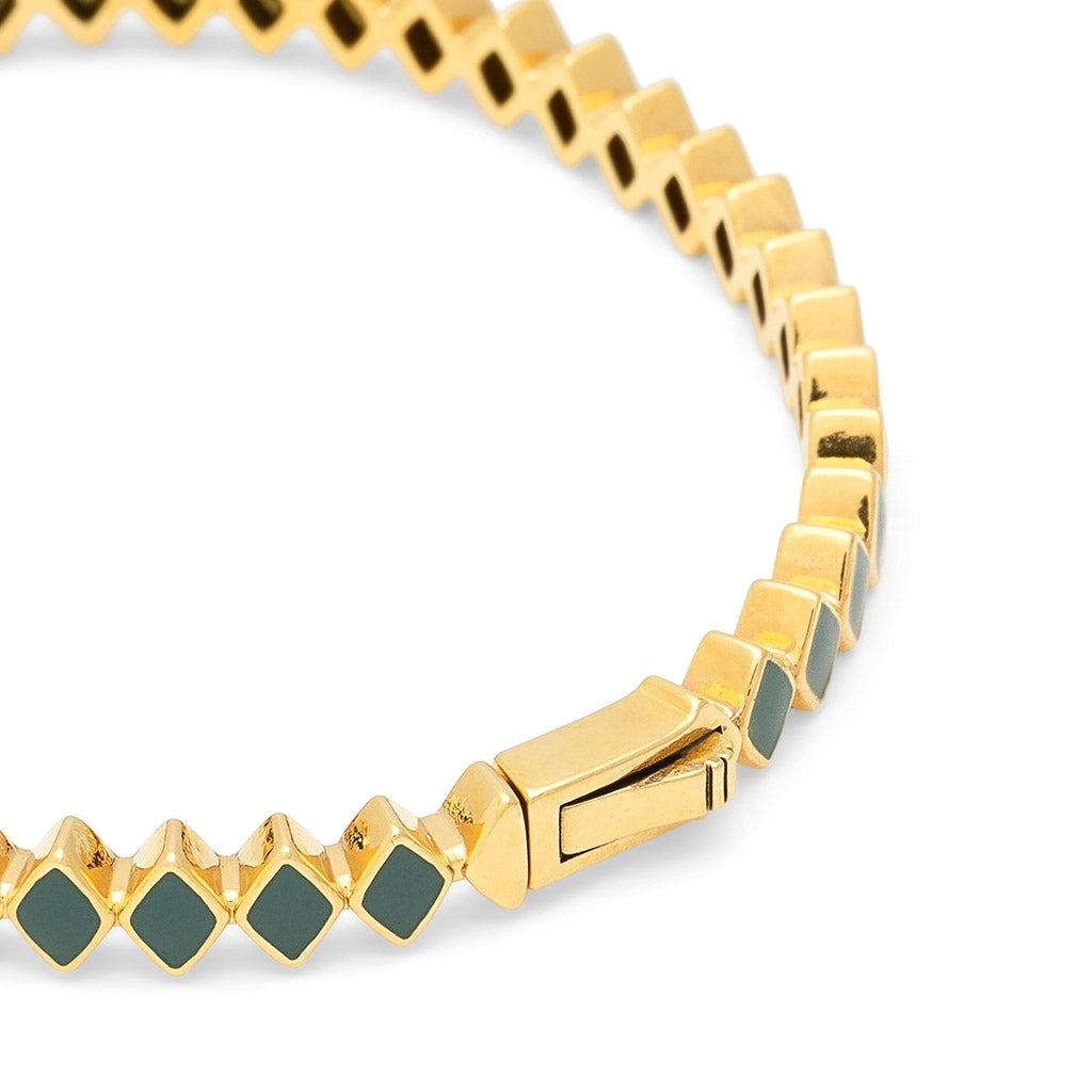 LULU Copenhagen Confetti Bangle - GuldplaterÀd Bracelets North Sea Green
