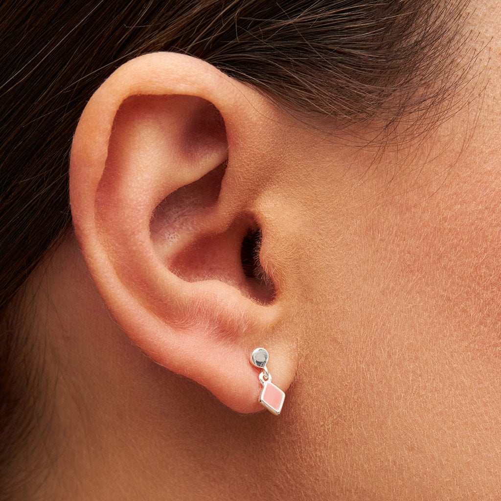 LULU Copenhagen Confetti Dangling örhänge 1 st silverpläterad Ear stud, 1 pcs Burnt Coral