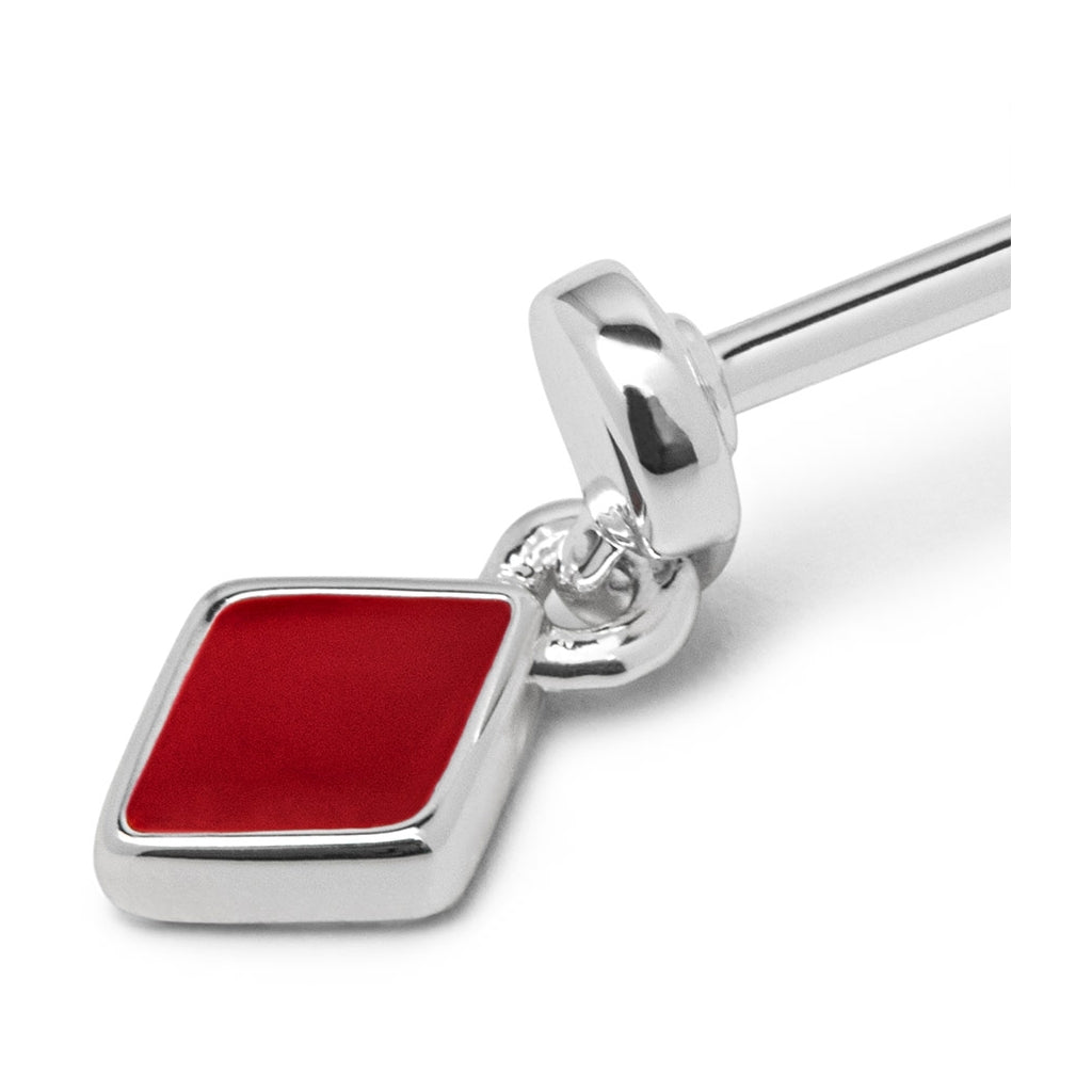 LULU Copenhagen Confetti Dangling örhänge 1 st silverpläterad Ear stud, 1 pcs Passion Red