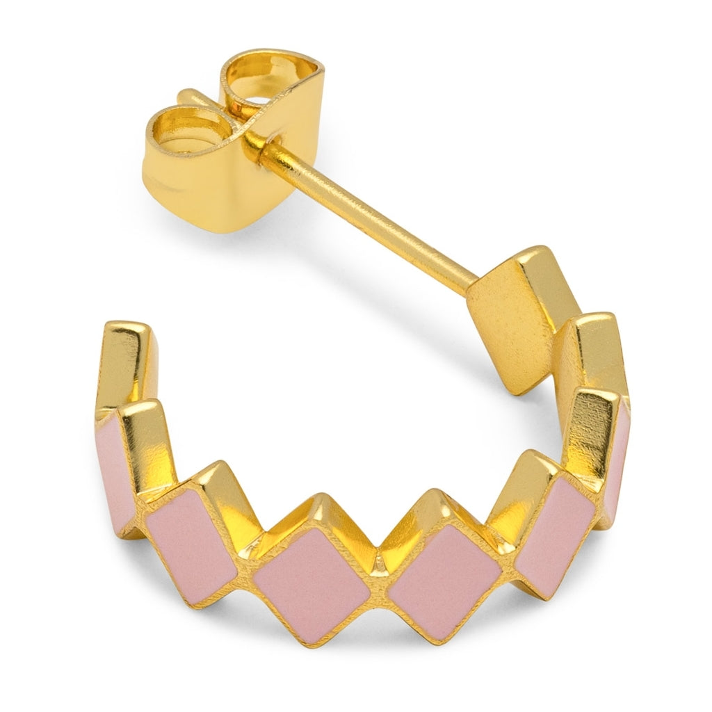 LULU Copenhagen Confetti Hoops Par guldplÀterad Hoops Ljusrosa