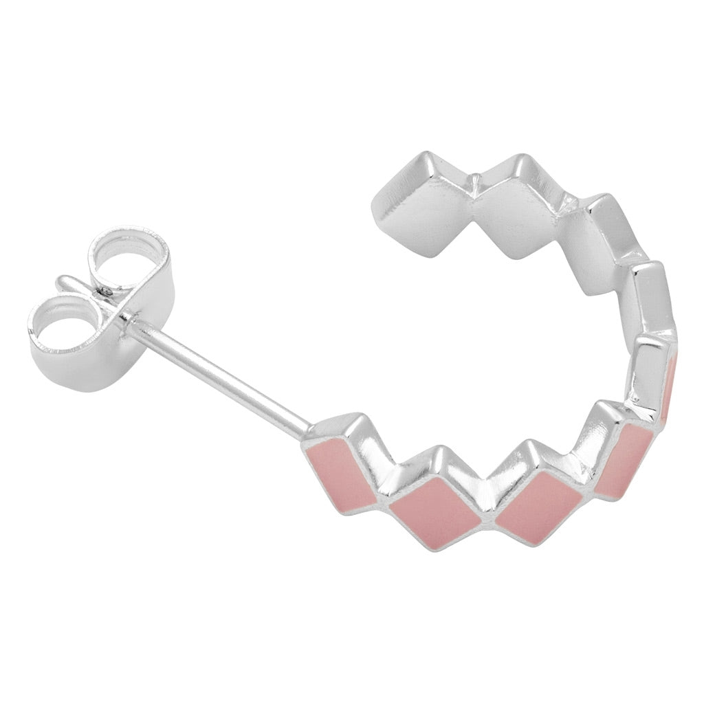 LULU Copenhagen Confetti Hoops Par silverpläterad Hoops Ljusrosa
