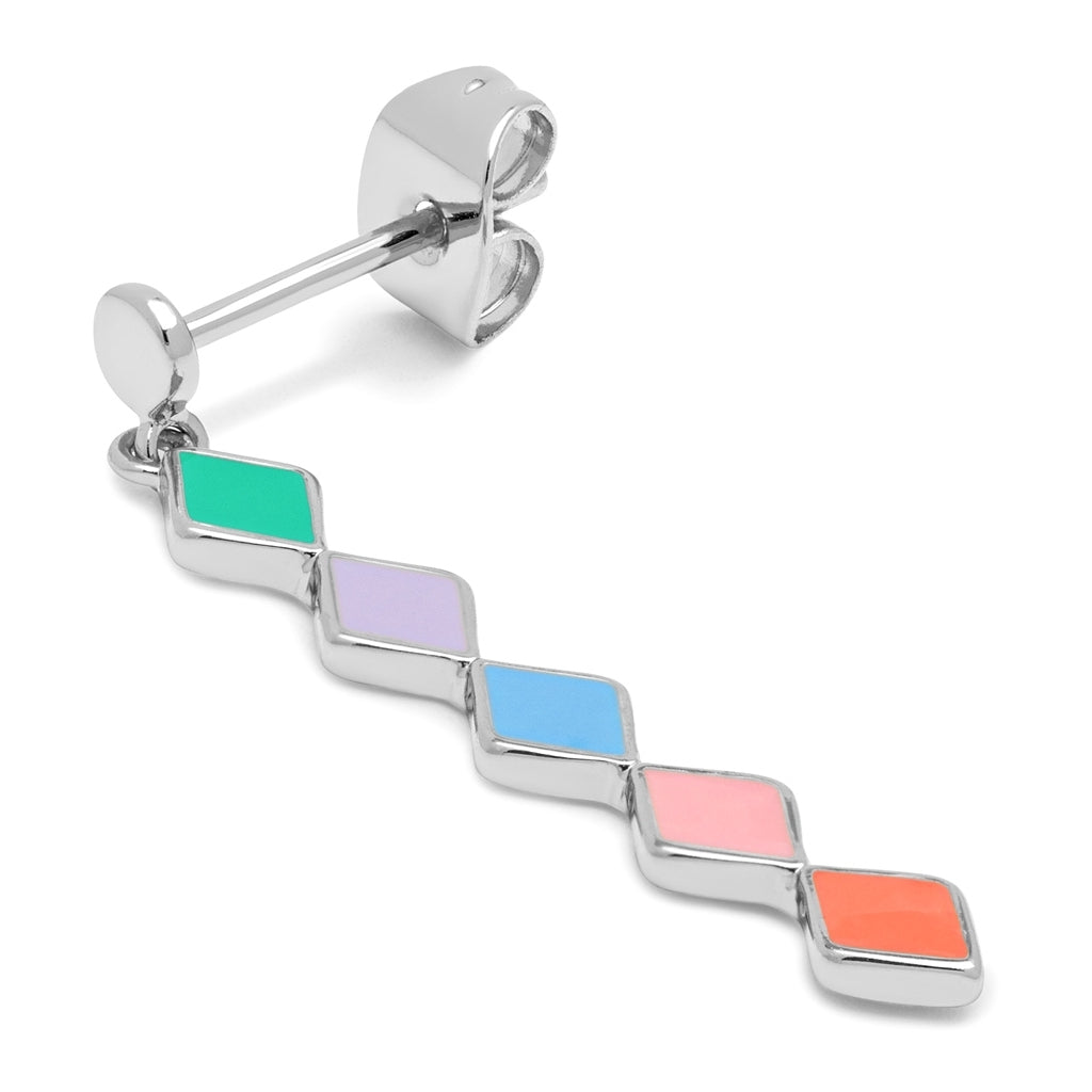 LULU Copenhagen Confetti Long örhänge 1 st silverpläterad Ear stud, 1 pcs Mångfärgad