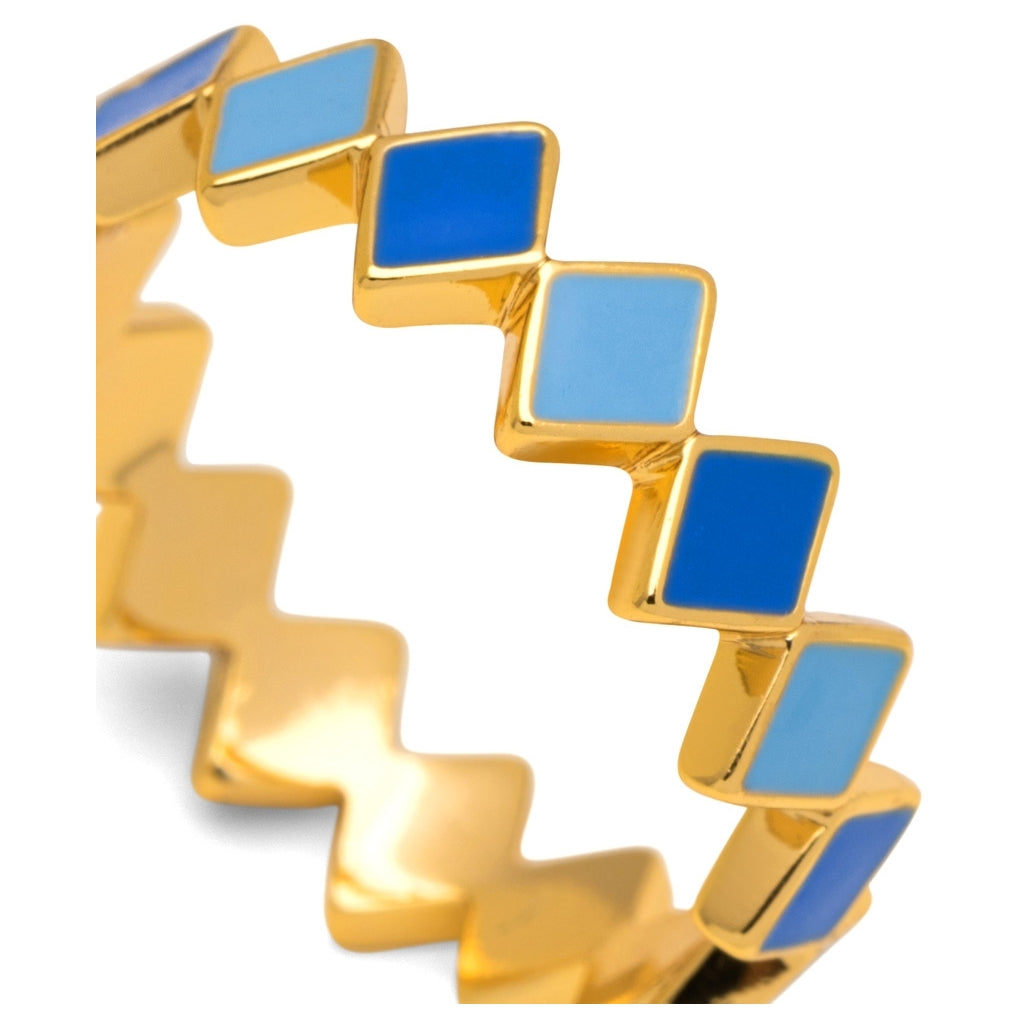 LULU Copenhagen Confetti Ring guldplÀterad Rings BlÄ