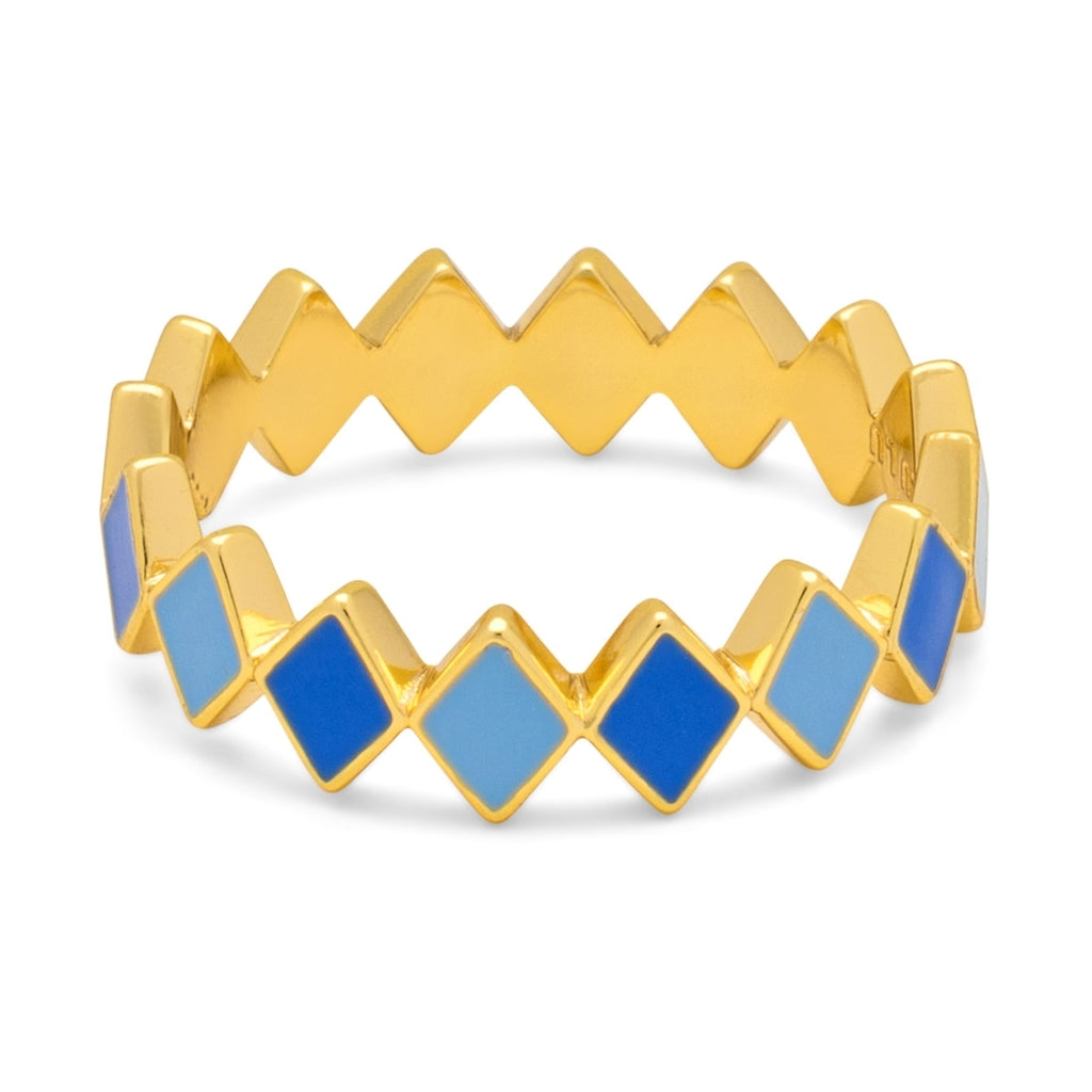 LULU Copenhagen Confetti Ring guldplÀterad Rings BlÄ