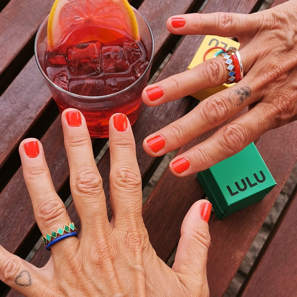 LULU Copenhagen Confetti Ring guldpläterad Rings Grön