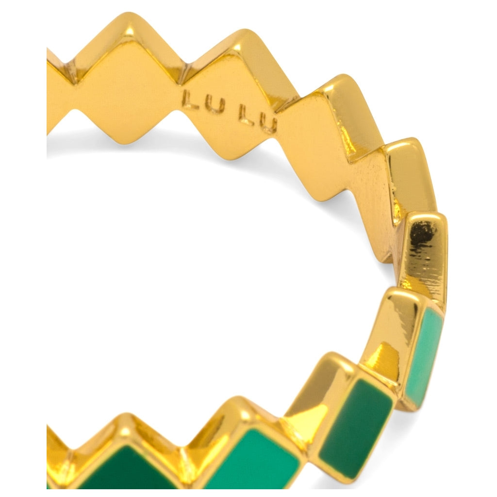 LULU Copenhagen Confetti Ring guldplÀterad Rings Grön