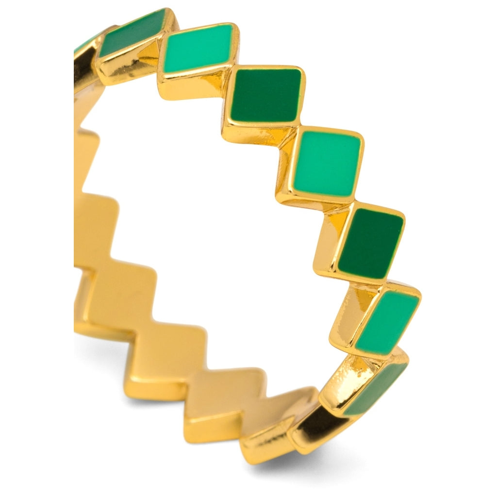 LULU Copenhagen Confetti Ring guldplÀterad Rings Grön