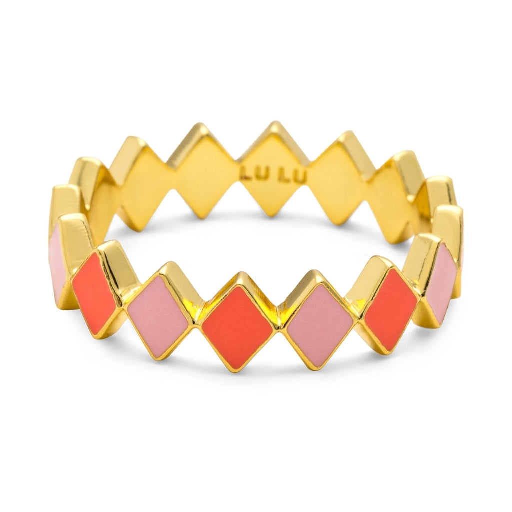 LULU Copenhagen Confetti Ring guldplÀterad Rings Pink