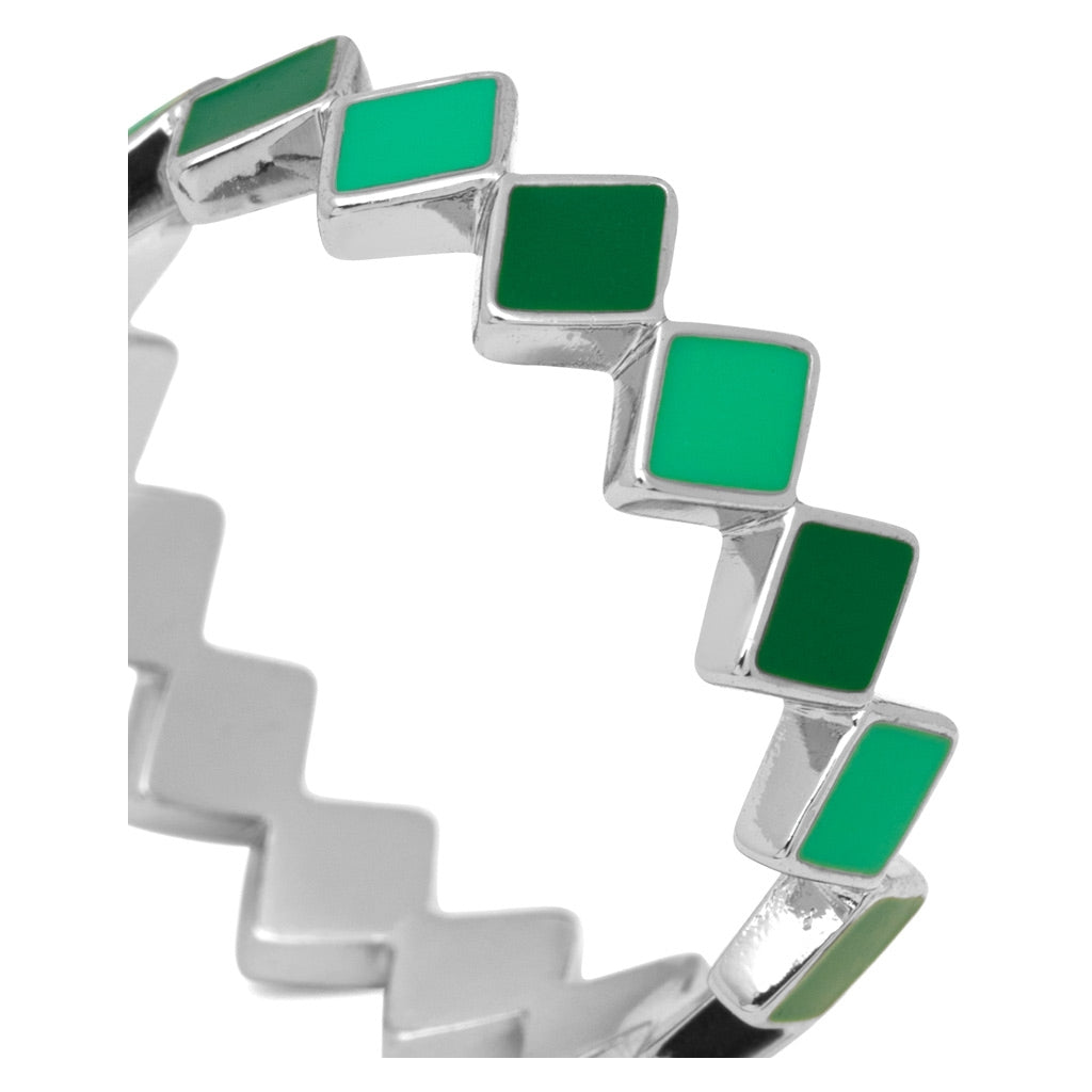 LULU Copenhagen Confetti Ring Silver Rings Grön