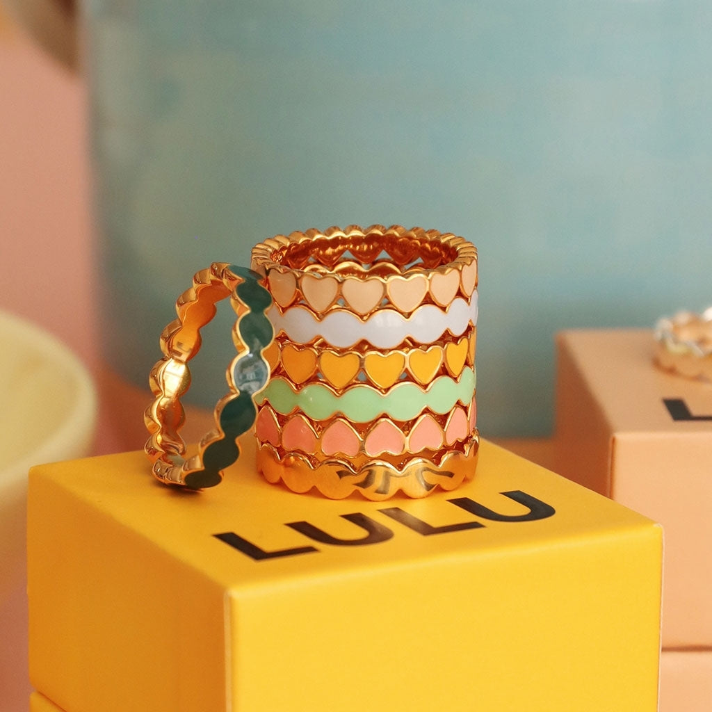 LULU Copenhagen Connected Circles Ring Rings Coconut Milk