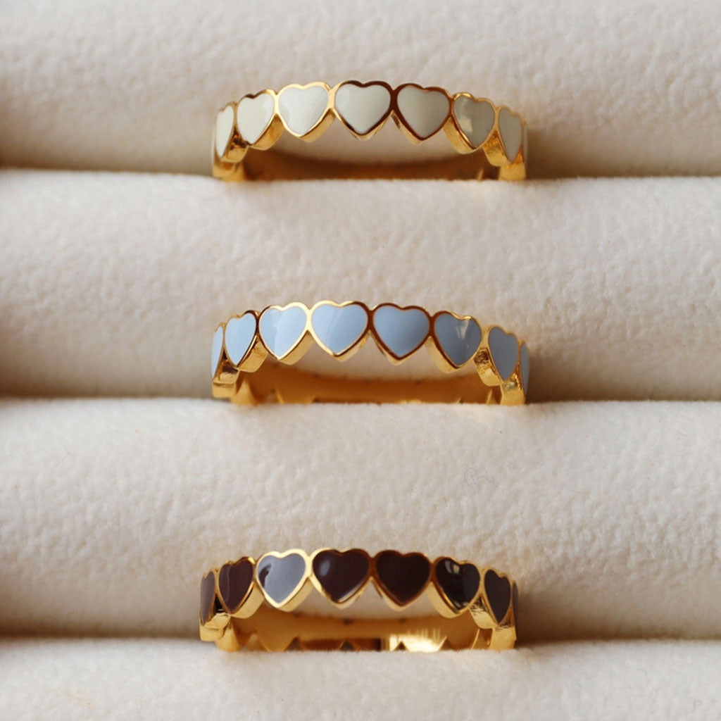 LULU Copenhagen Connected Hearts Ring Rings Cocoa Powder