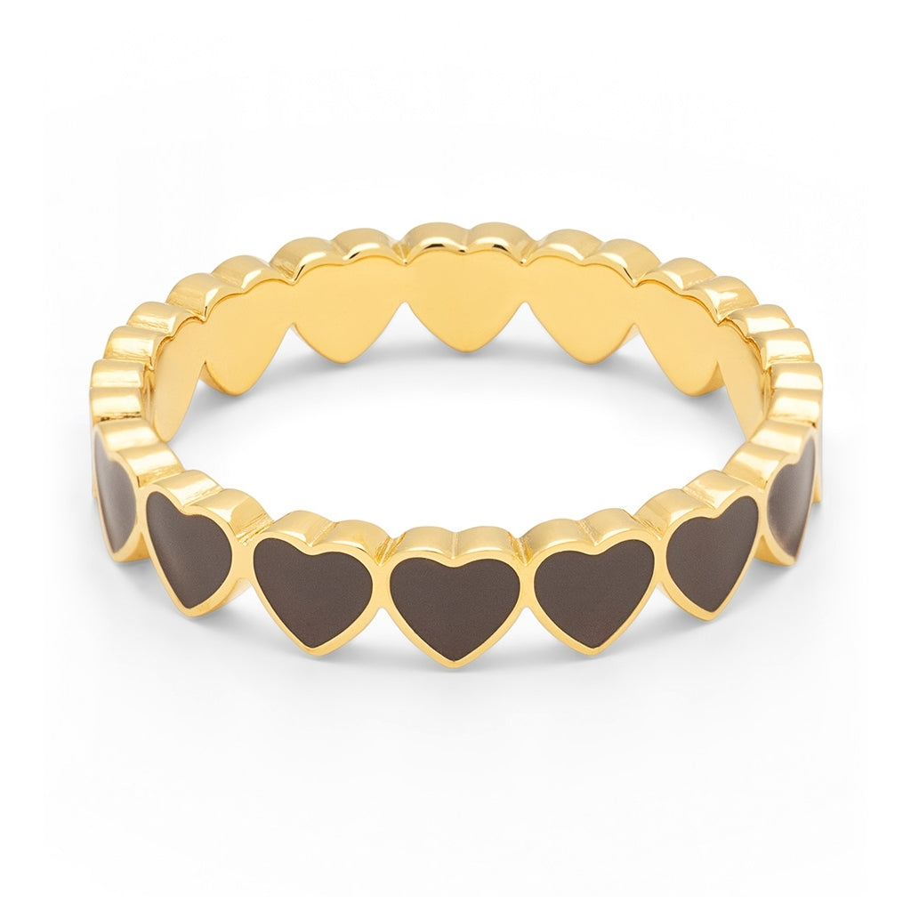 LULU Copenhagen Connected Hearts Ring Rings Cocoa Powder