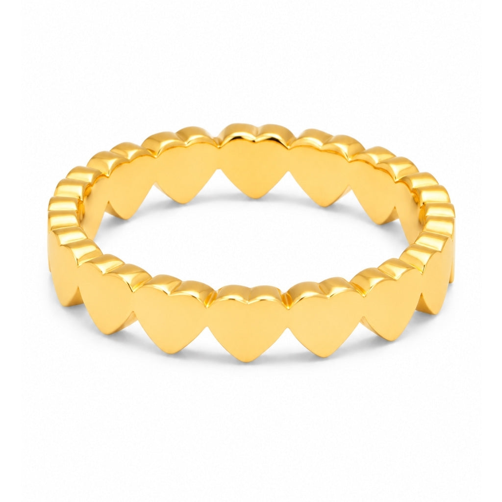 LULU Copenhagen Connected Hearts Ring Rings GuldplÀterad