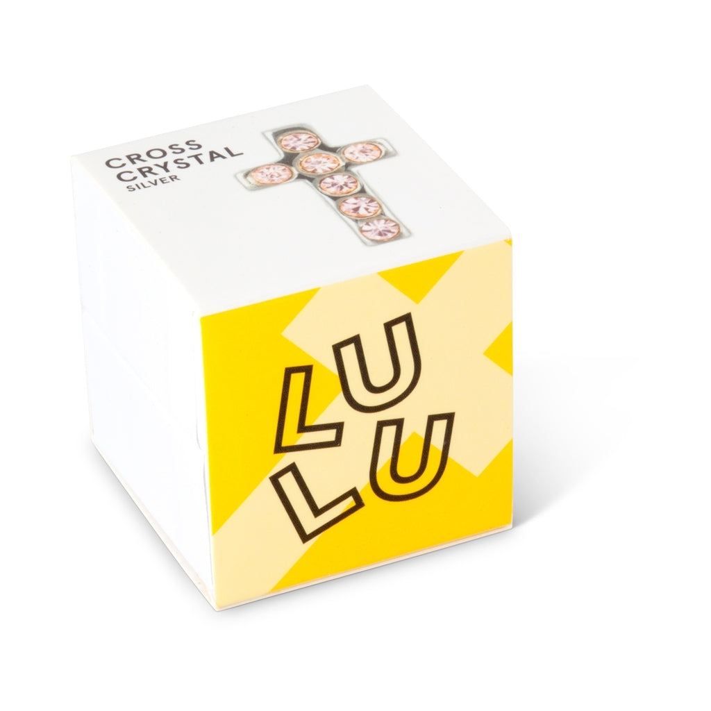 LULU Copenhagen Cross Crystal örhÀnge 1 st silver Ear stud, 1 pcs Rosa