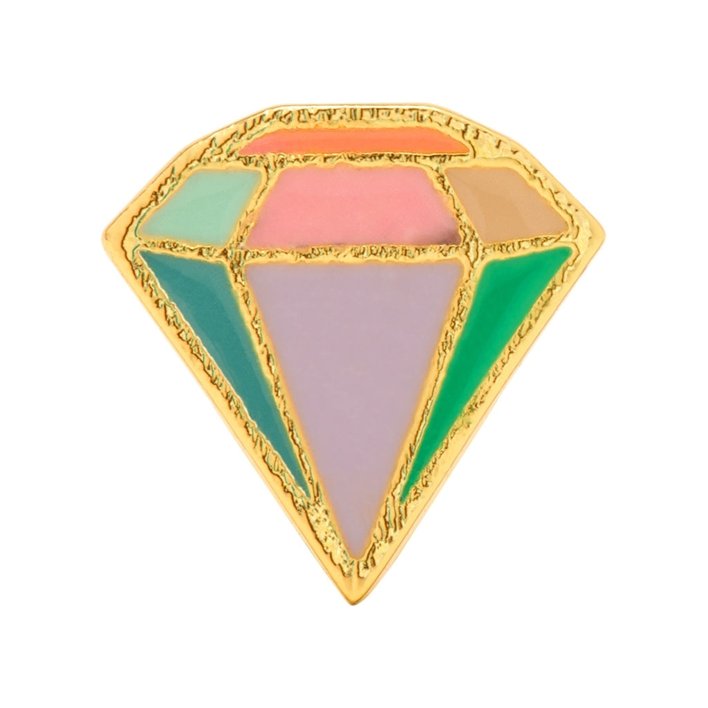 LULU Copenhagen Diamond Cut Large örhÀnge 1 st guldplÀterad Ear stud, 1 pcs MÄngfÀrgad