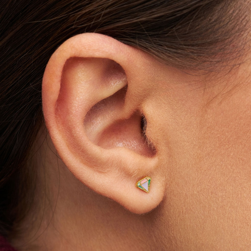 LULU Copenhagen Diamond Cut Small örhÀnge 1 st Ear stud, 1 pcs MÄngfÀrgad