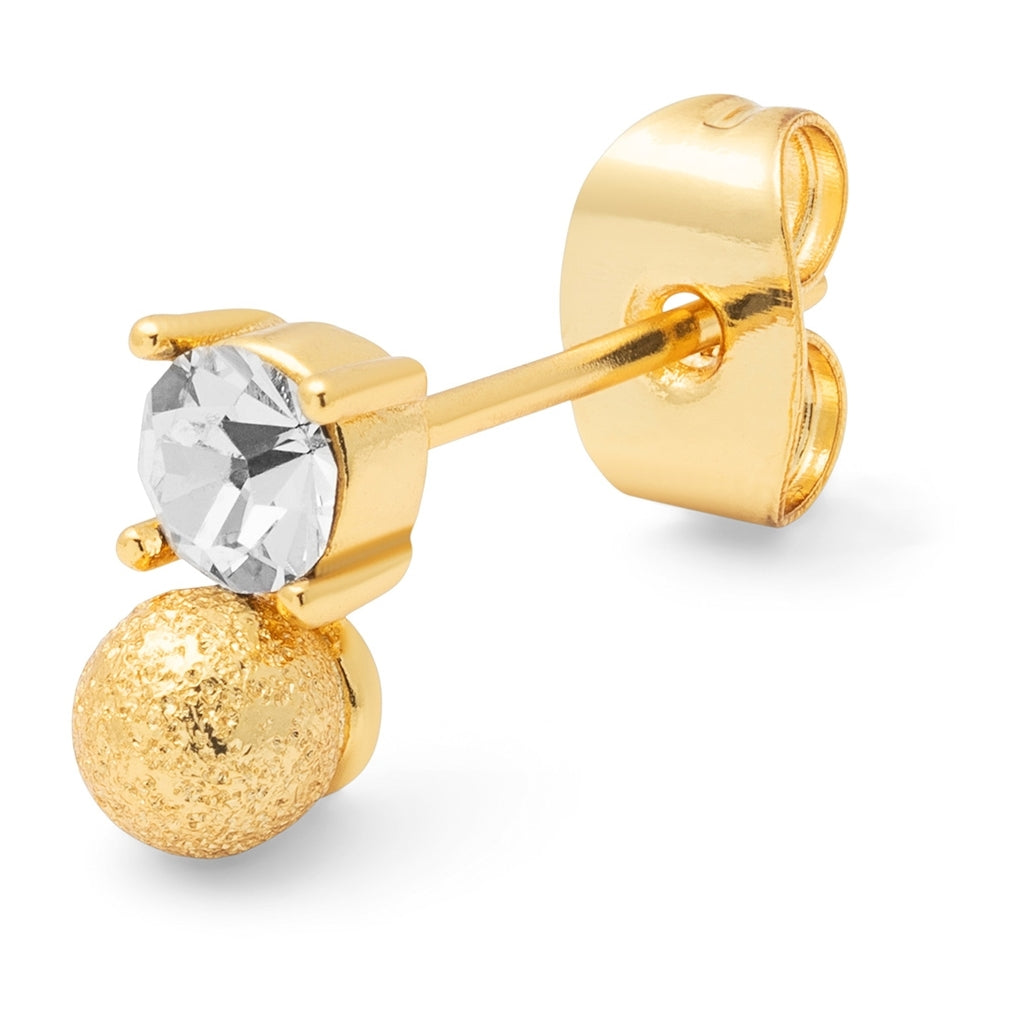 LULU Copenhagen Diamond Eye 1 st Ear stud, 1 pcs Gold Plated/Crystal