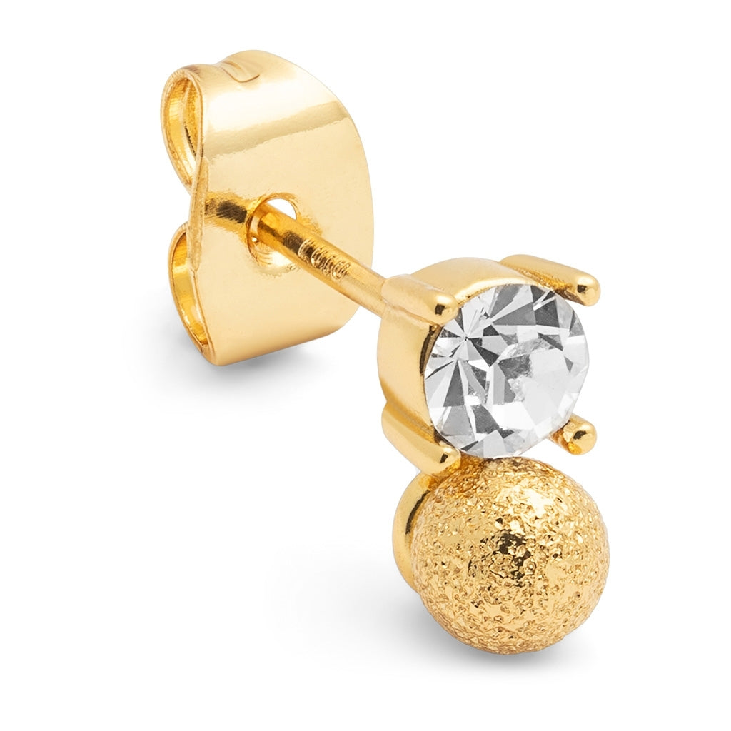 LULU Copenhagen Diamond Eye 1 st Ear stud, 1 pcs Gold Plated/Crystal