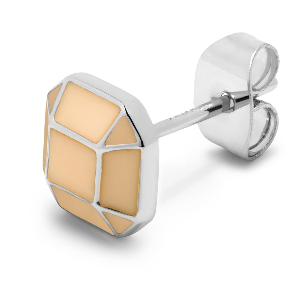 LULU Copenhagen Diamond Large örhänge 1 st silverpläterad Ear stud, 1 pcs Buttercream