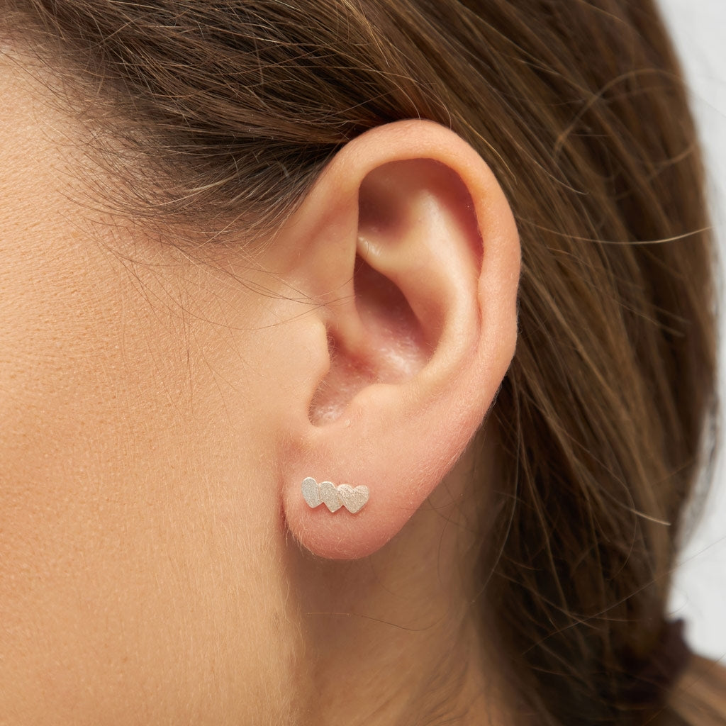 LULU Copenhagen Domino Hearts 3 örhänge 1 st Ear stud, 1 pcs Silver