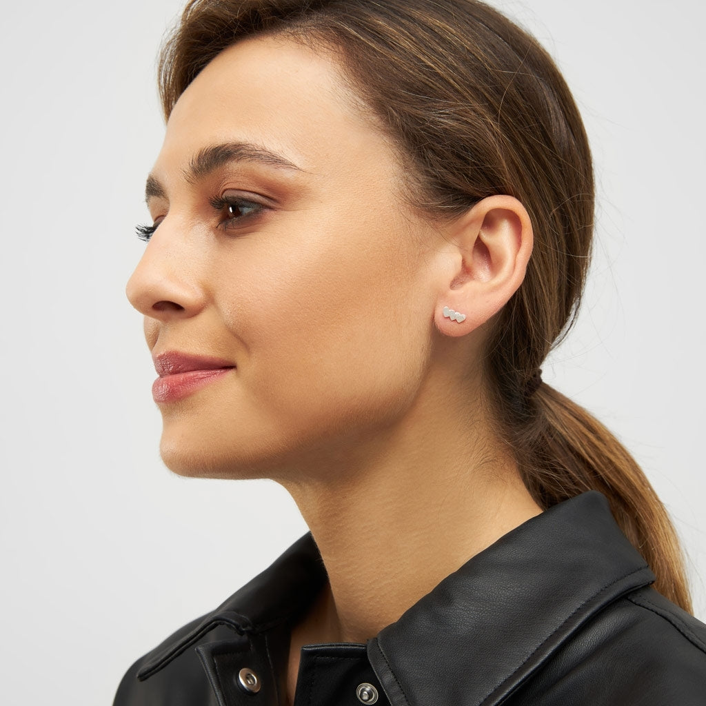 LULU Copenhagen Domino Hearts 3 örhänge 1 st Ear stud, 1 pcs Silver