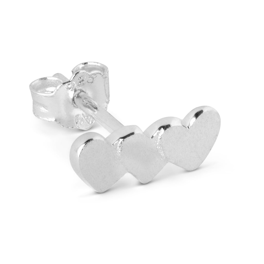 LULU Copenhagen Domino Hearts 3 örhänge 1 st Ear stud, 1 pcs Silver