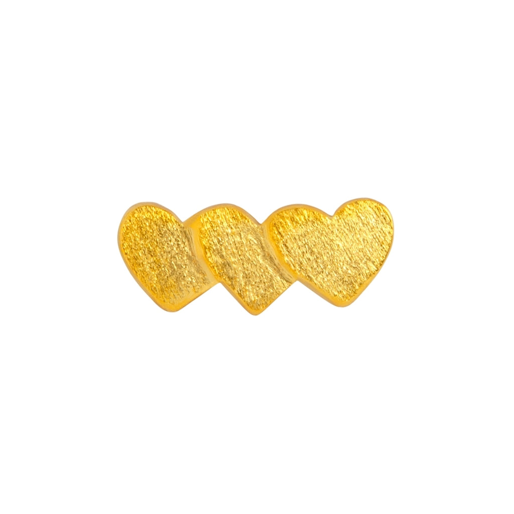 LULU Copenhagen Domino Hearts 3 örhÀnge 1 st Ear stud, 1 pcs GuldplÀterad