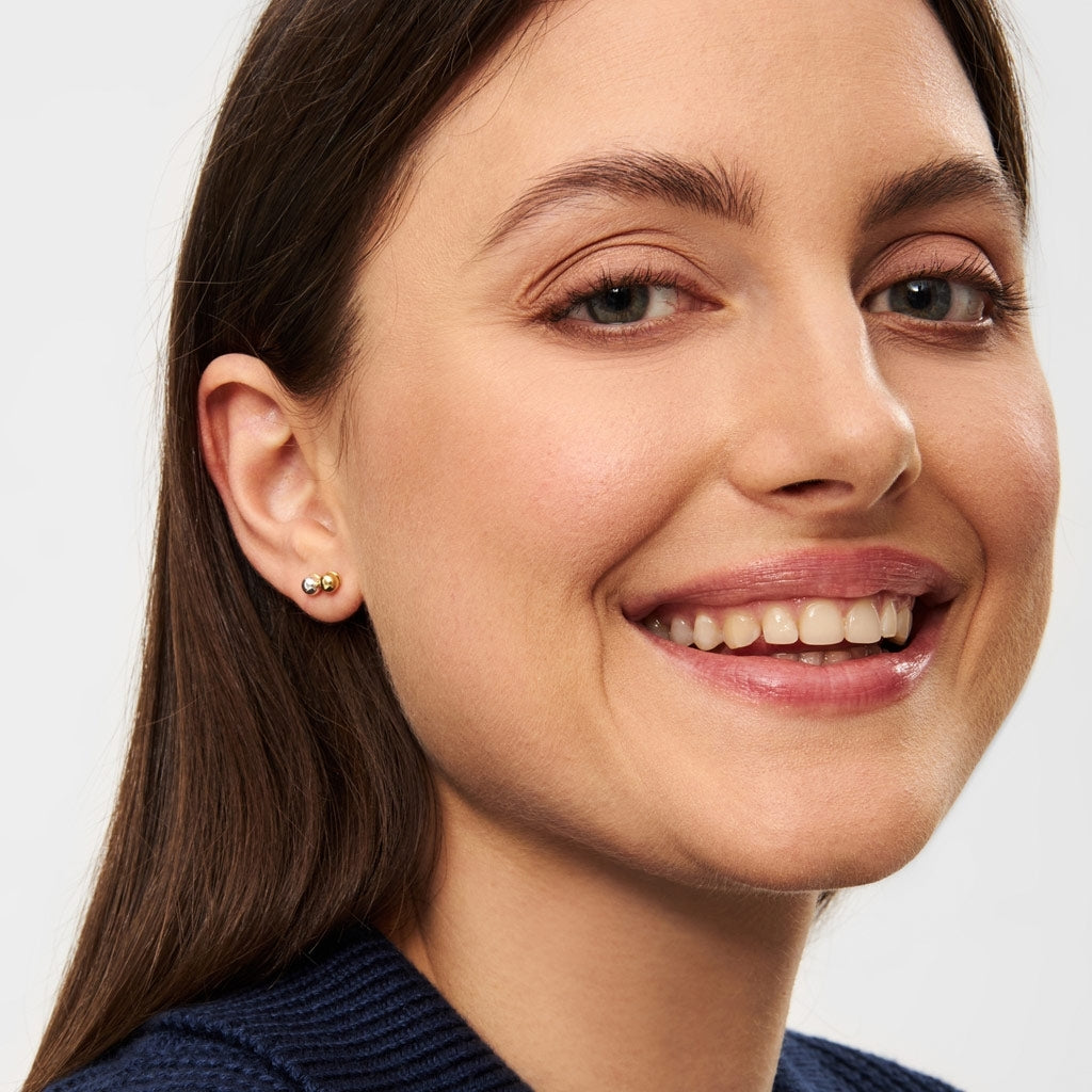 LULU Copenhagen Double Color Ball örhänge 1 st Ear stud, 1 pcs Gold-Silver