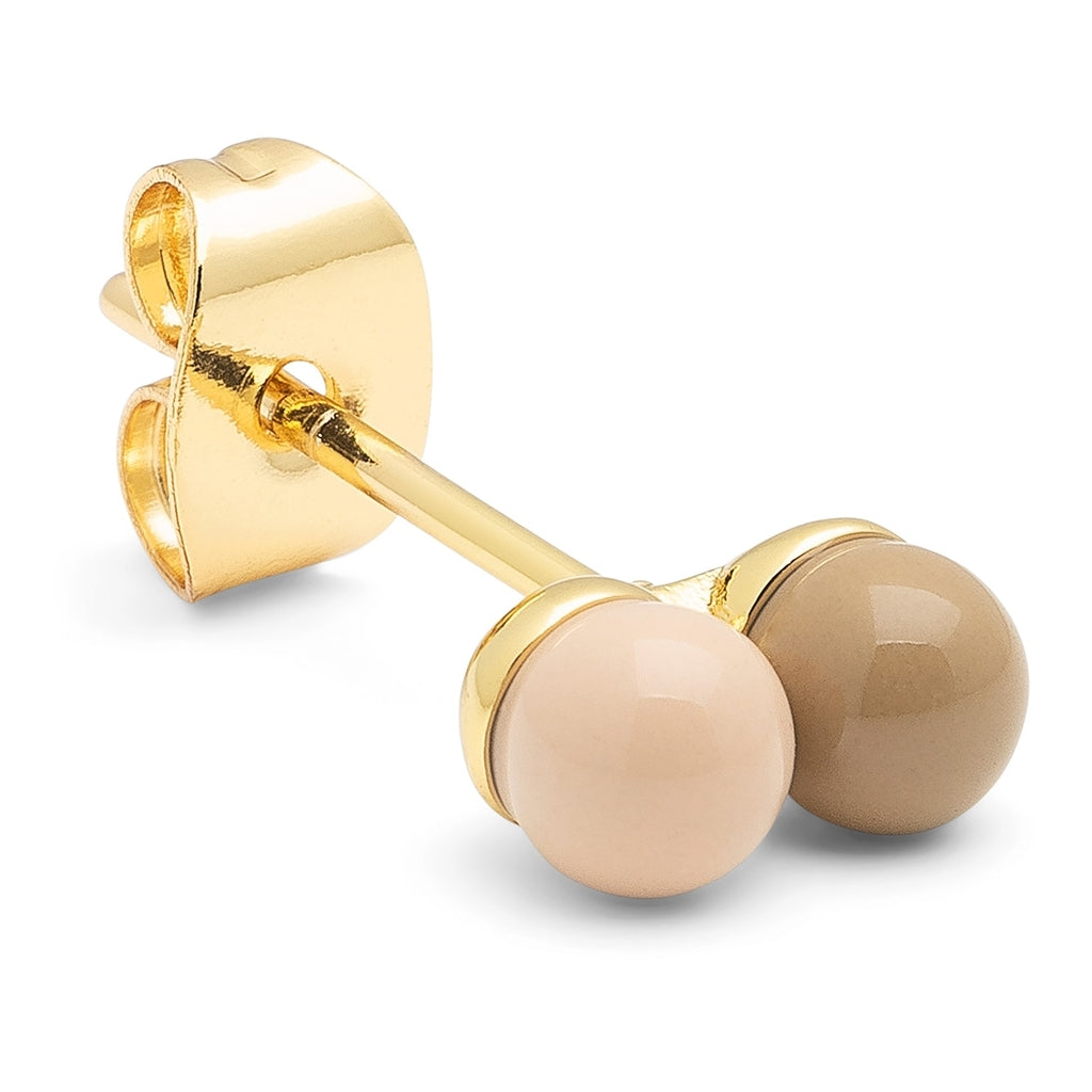 LULU Copenhagen Double Color Ball örhÀnge 1 st Ear stud, 1 pcs Mocha Mousse/Dusty Peach