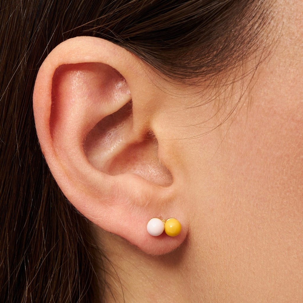 LULU Copenhagen Double Color Ball örhänge 1 st Ear stud, 1 pcs Silk Light Pink - Sunflower