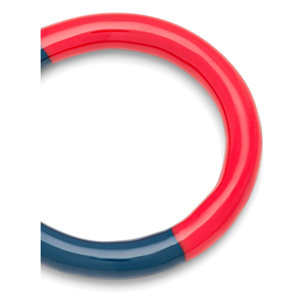 LULU Copenhagen Double Color Ring Rings Retro Dark Blue/Hot Coral