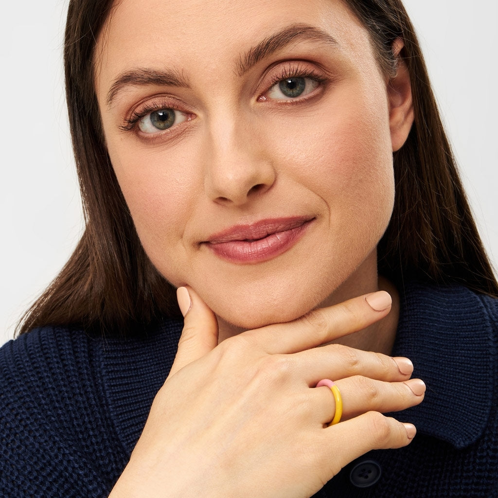 LULU Copenhagen Double Color Ring Rings Rose - Sunflower