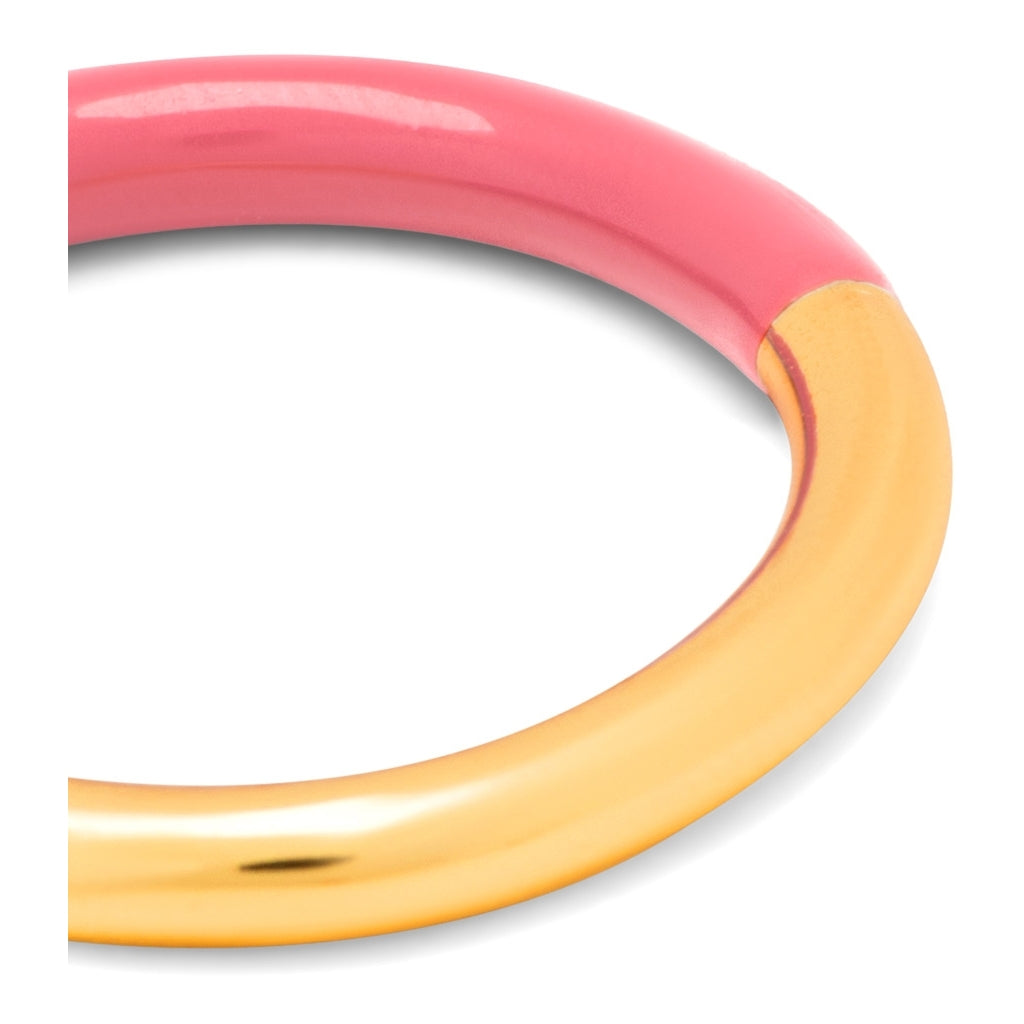 LULU Copenhagen Double Color Ring guldplÀterad Rings Gold/Coral Pink