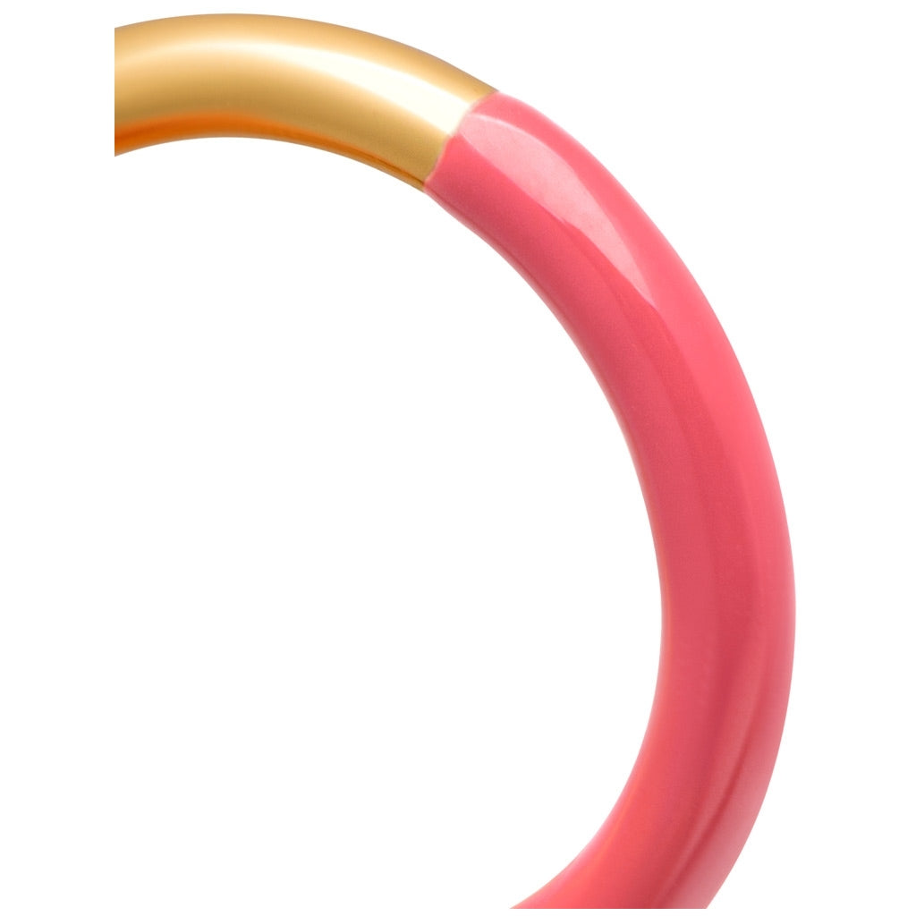 LULU Copenhagen Double Color Ring guldplÀterad Rings Gold/Coral Pink