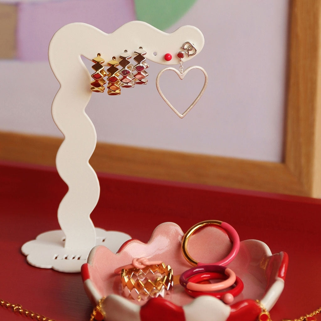 LULU Copenhagen Double Color Ring guldplÀterad Rings Gold/Coral Pink