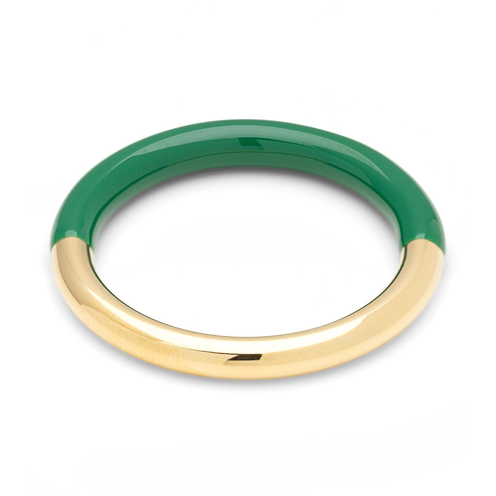 LULU Copenhagen Double Color Ring guldplÀterad Rings Gold/Green