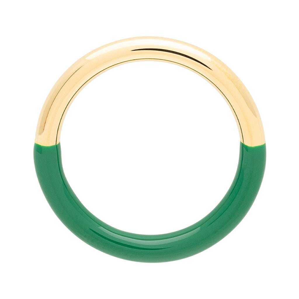 LULU Copenhagen Double Color Ring guldplÀterad Rings Gold/Green