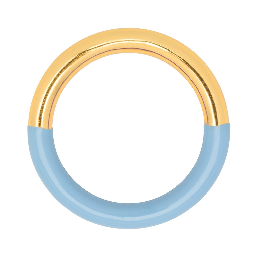 LULU Copenhagen Double Color Ring guldpläterad Rings Gold/Light Blue