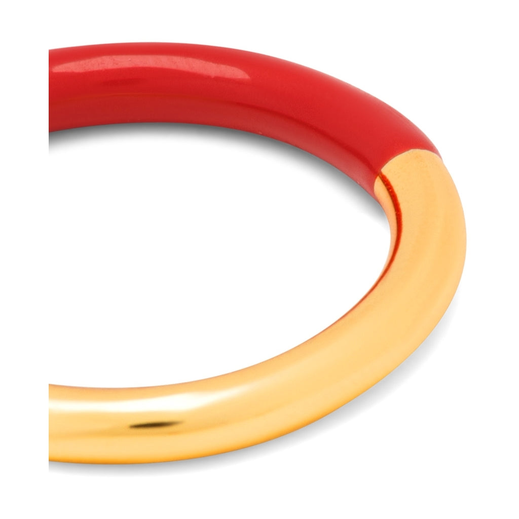 LULU Copenhagen Double Color Ring guldplÀterad Rings Gold/Passion Red