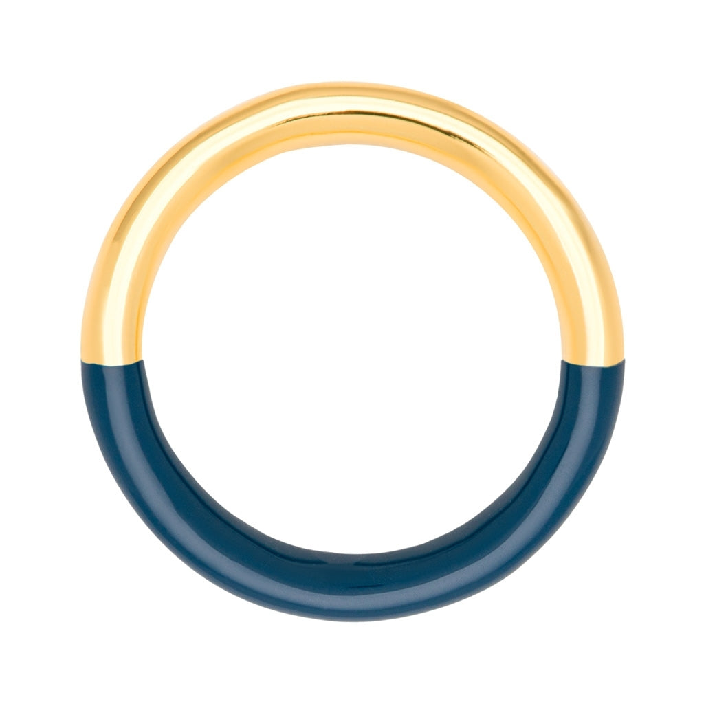 LULU Copenhagen Double Color Ring guldplÀterad Rings Gold/Retro Dark Blue