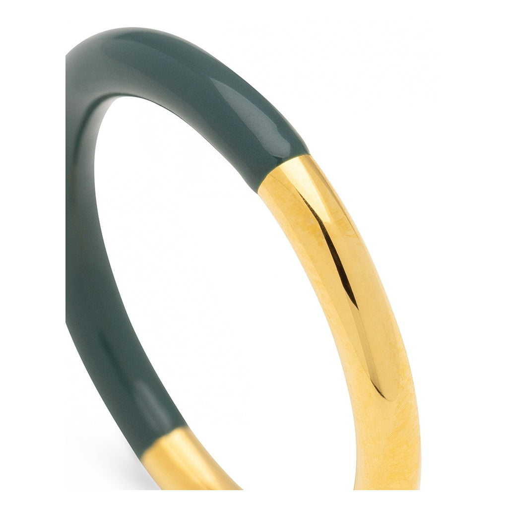 LULU Copenhagen Double Color Ring guldplÀterad Rings North Sea Green