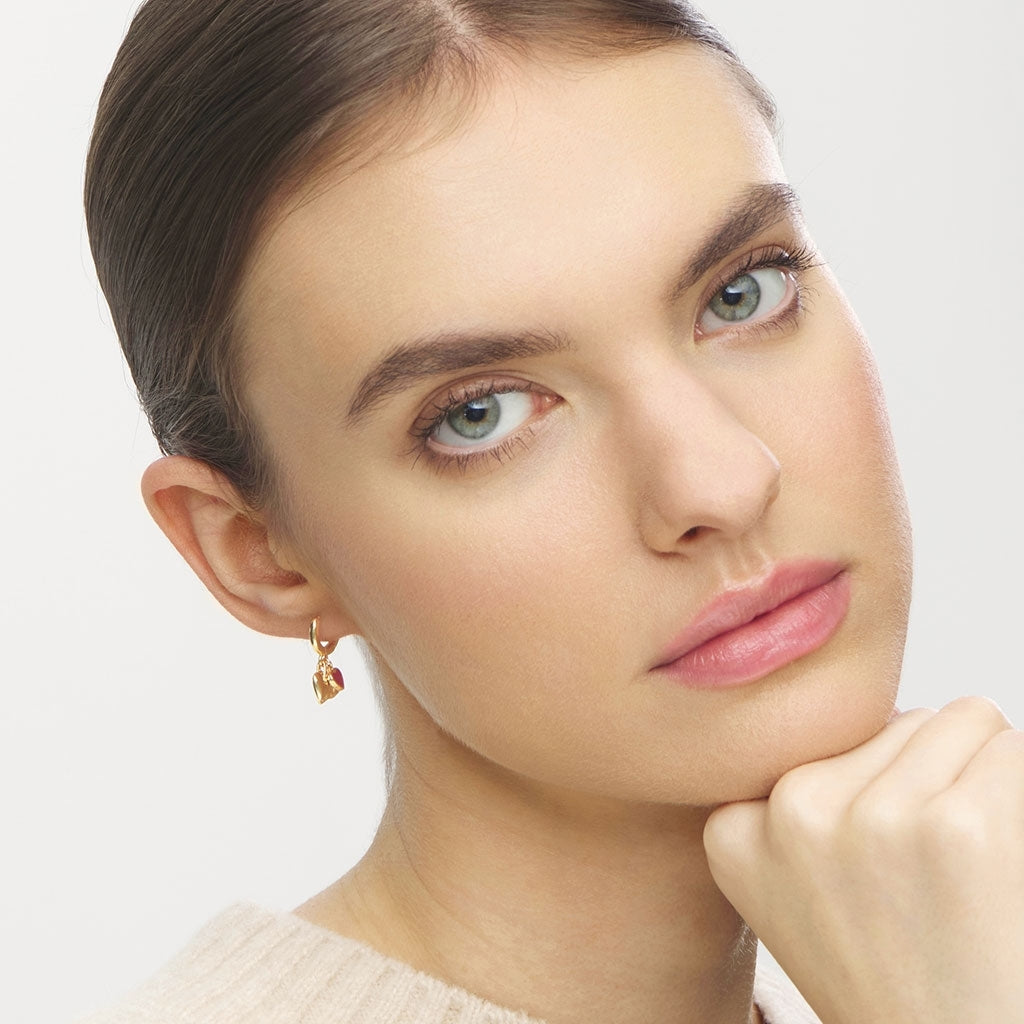 LULU Copenhagen Endless Love 1 st - GuldplaterÀd Ear stud, 1 pcs Passion Red