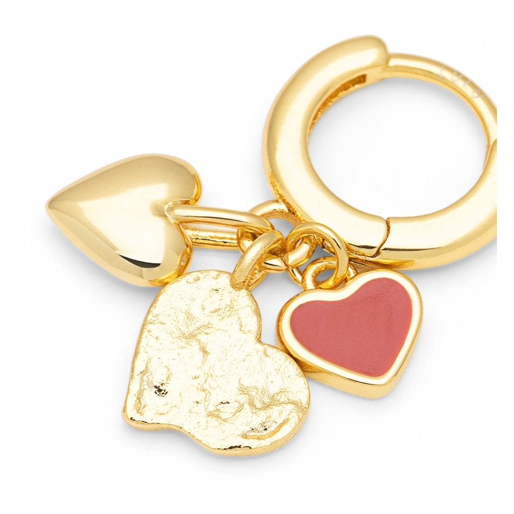 LULU Copenhagen Endless Love 1 st - GuldplaterÀd Ear stud, 1 pcs Passion Red