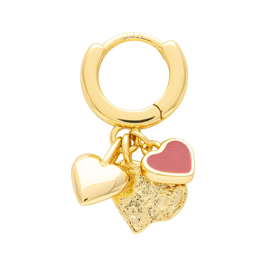 LULU Copenhagen Endless Love 1 st - GuldplaterÀd Ear stud, 1 pcs Passion Red